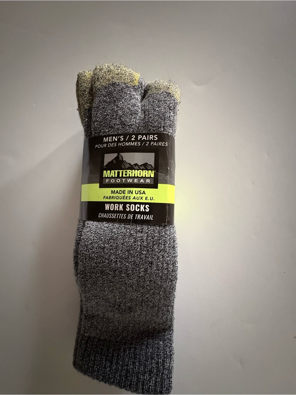 Matterhorn Men's Gray Work Socks - 2 Pairs, New